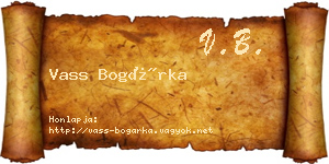 Vass Bogárka névjegykártya